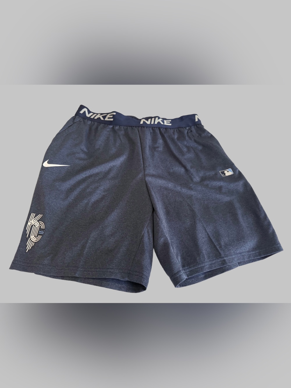 Nike Men’s Dark Navy Athletic Shorts with KC Royals Logo